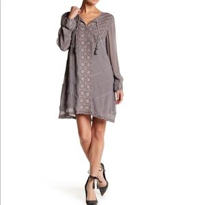 Calypso Kylea Grey Silk Dress Beaded Design